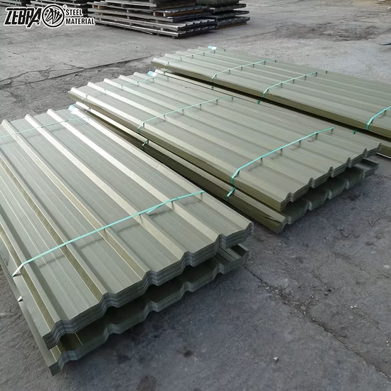 PPGI PPGL-Musterdesign-Metallblech, Zink, Z60, farbbeschichtetes, vorlackiertes, verzinktes, gewelltes Stahlblech, Dacheindeckungsmetall